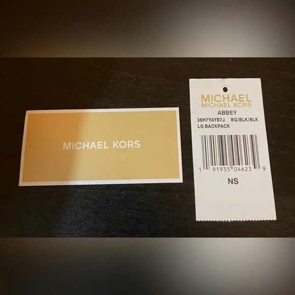 Michael Kors Black Jaquard Signature Canvas with Leather Straps Abbey Backpack - Picture 3 of 16